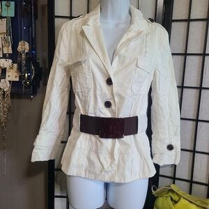 ZARA belted button-up safari jacket L